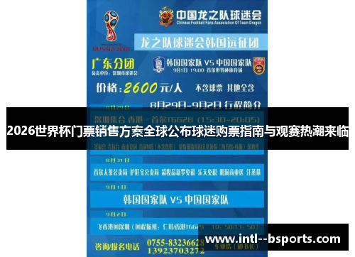 2026世界杯门票销售方案全球公布球迷购票指南与观赛热潮来临 2026世界杯门票销售方案全球公布球迷购票指南与观赛热潮来临